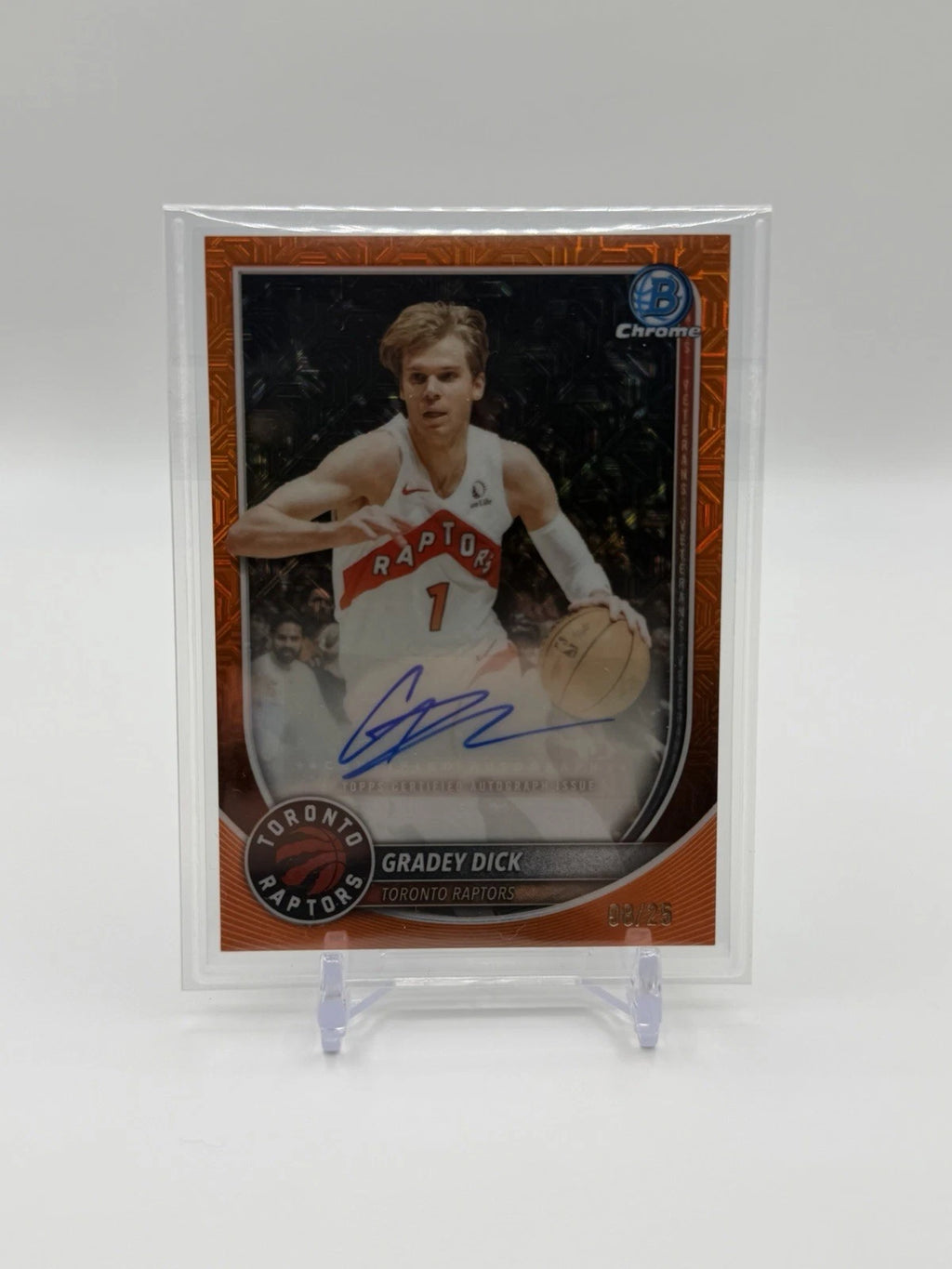 2025-26 Gradey Dick Bowman Chrome Mega Box Mojo Auto Orange /25