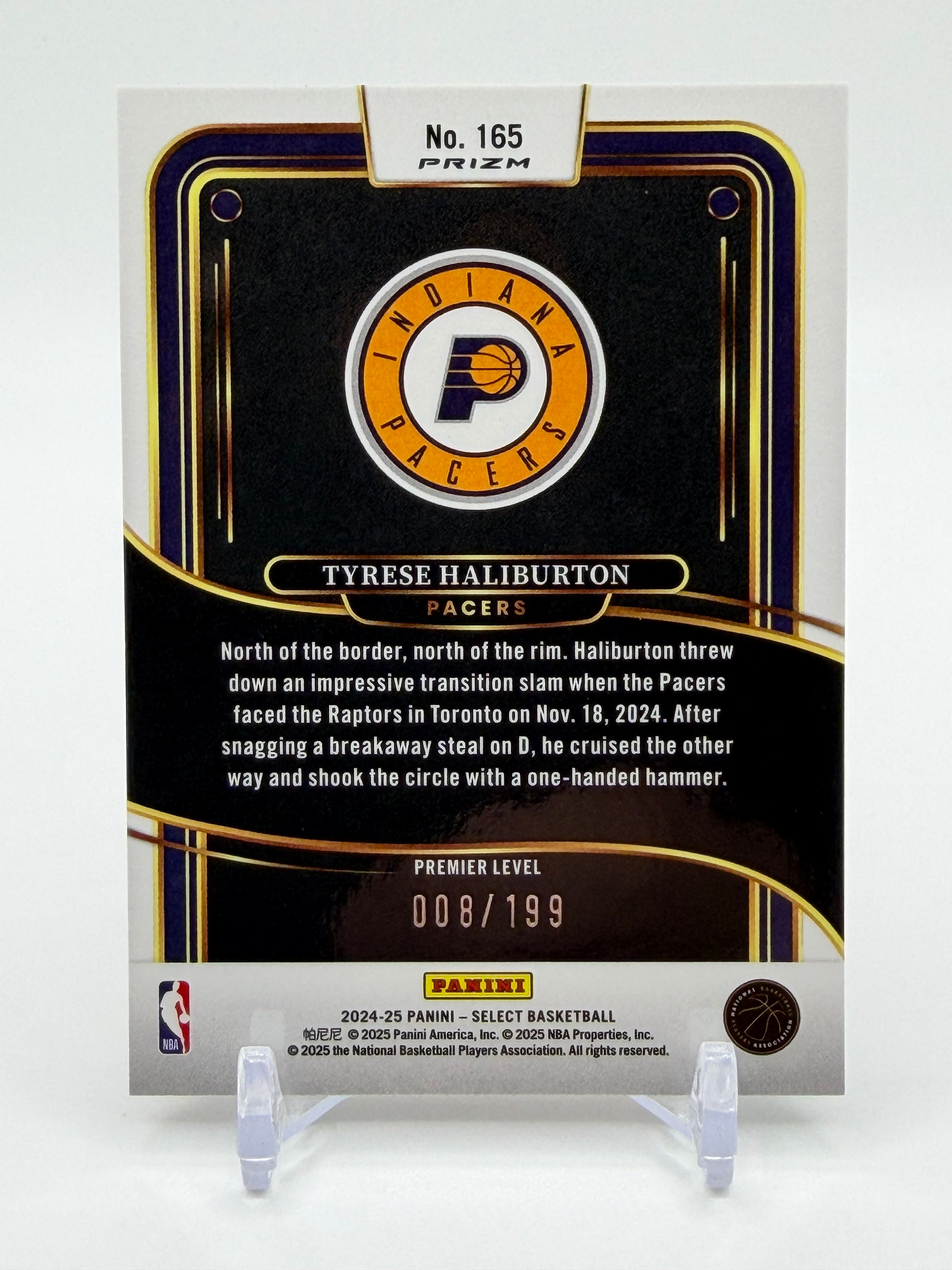 2024-25 Panini Select Premier Level Tyrese Haliburton #165 Red Prizm