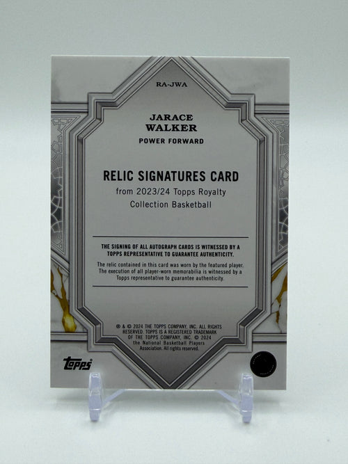 2023-24 Topps Royalty Jarace Walker RC Rookie Relic Auto /99 #RA-JWA