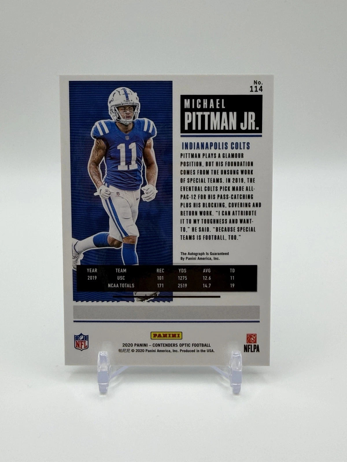2020 Panini Contenders Optic Michael Pittman Jr Rookie Auto #114 Colts